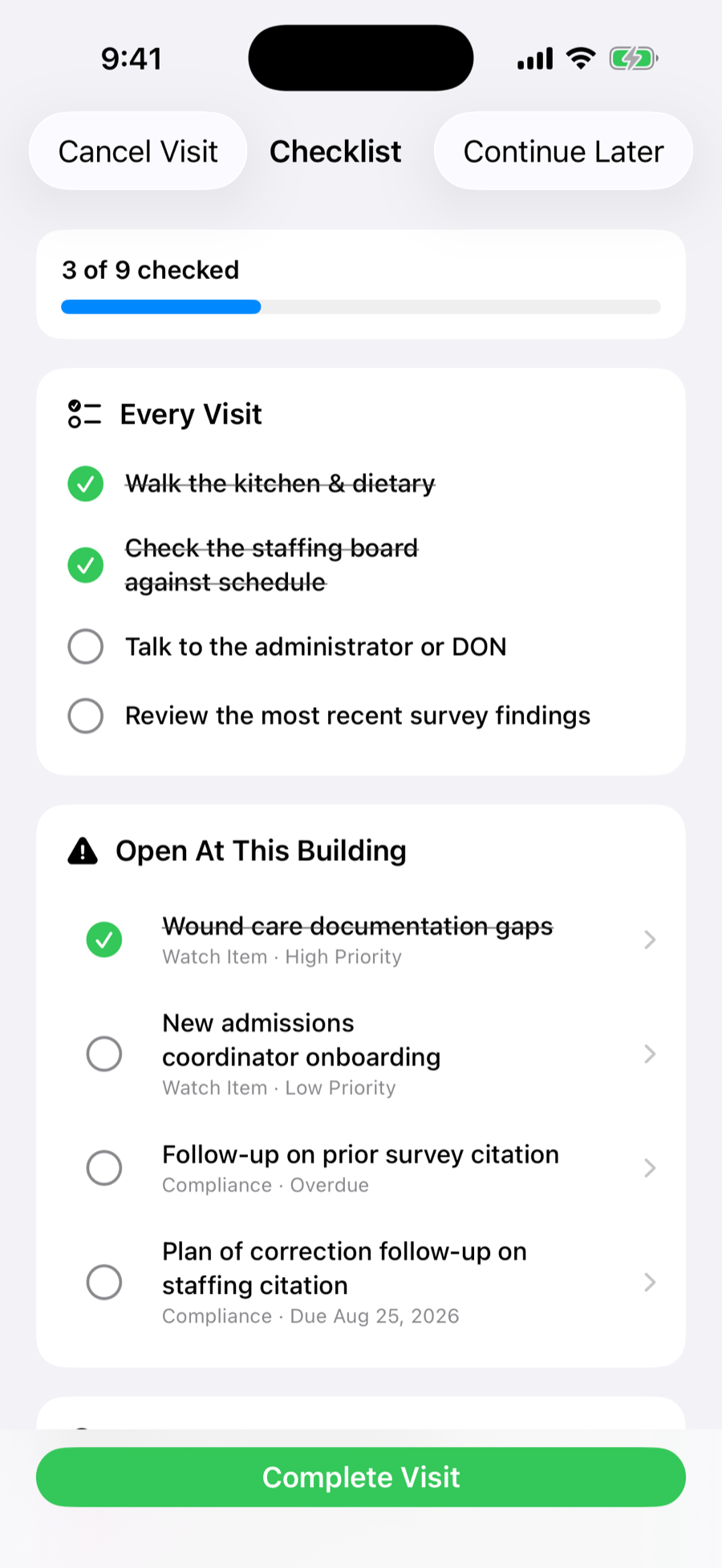 FunctionOps guided checklist screenshot