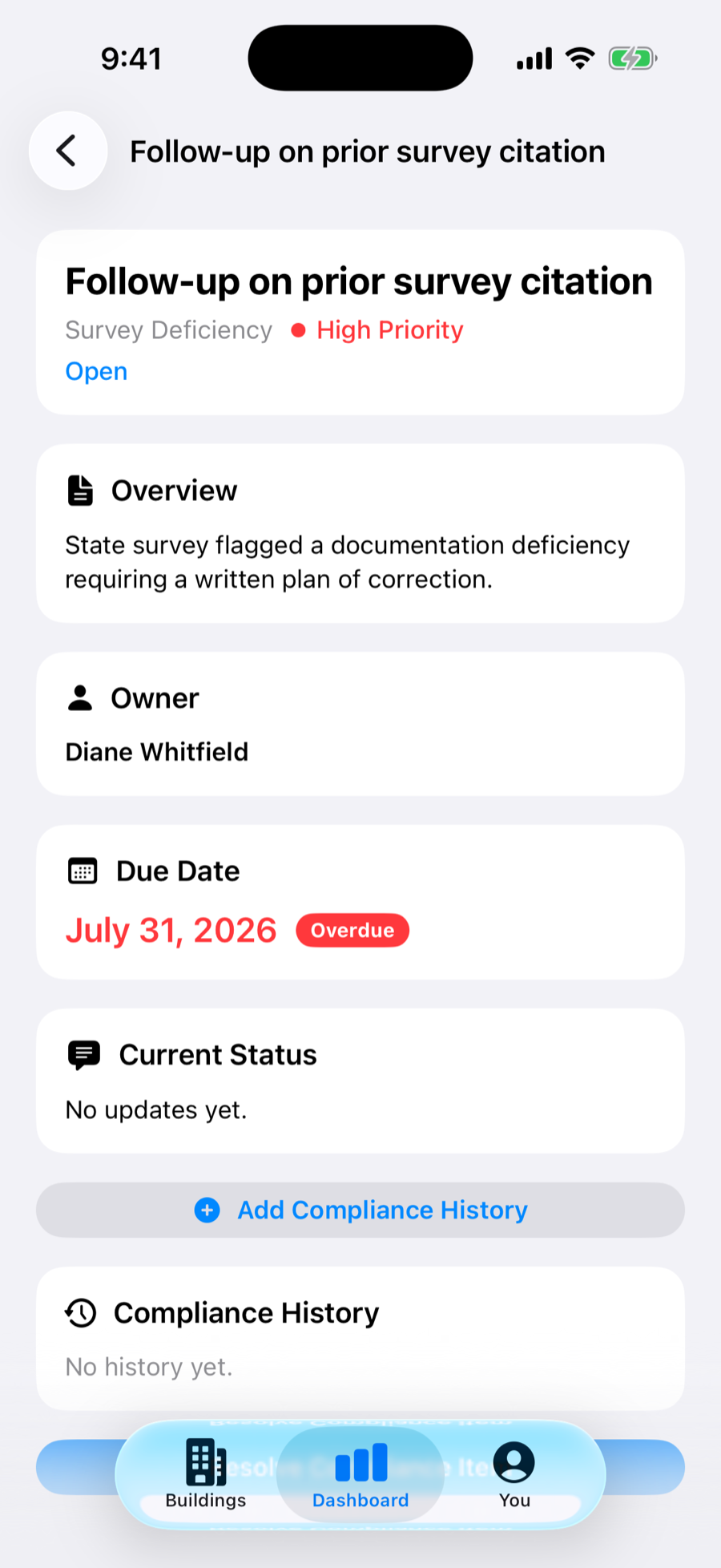 FunctionOps compliance detail screenshot