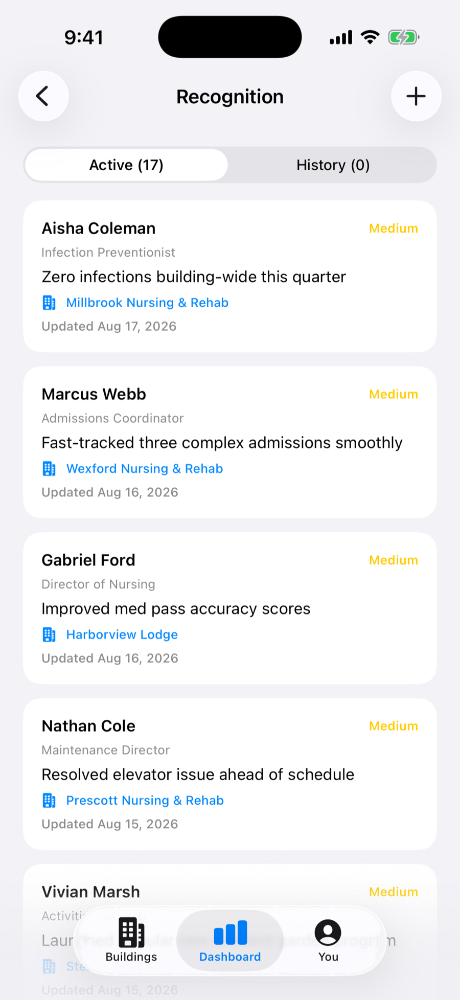 FunctionOps recognitions list screenshot